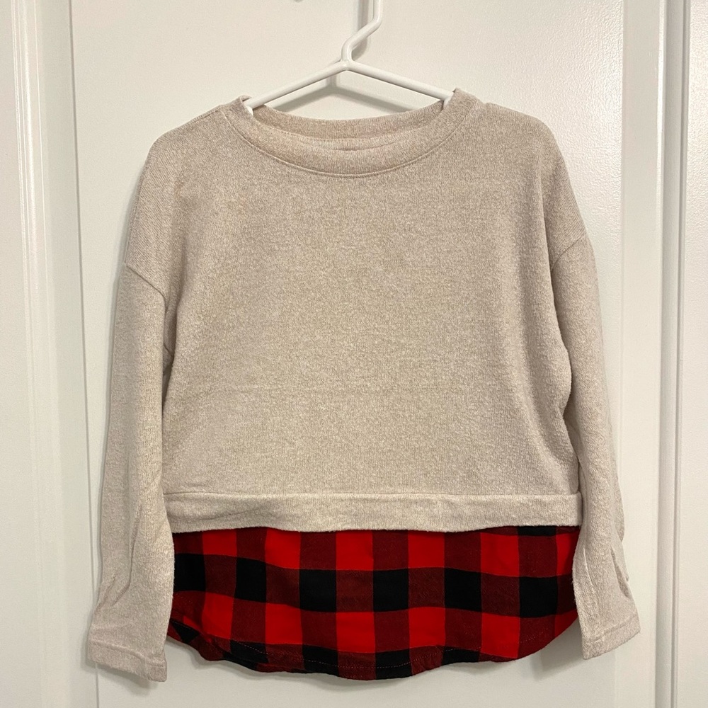 XS / 4T-5T - Gap Kids cream top and plaid bottom shirt